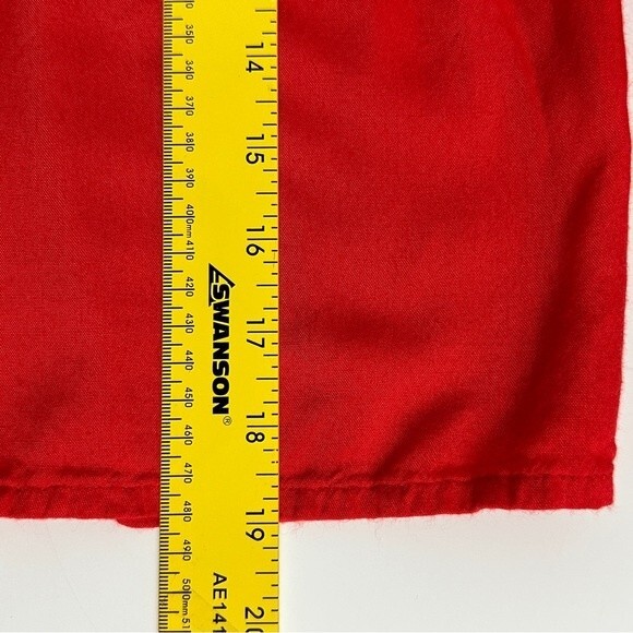 KAS New York Red Smocked Cold Shoulder Boho Top S - Picture 9 of 9